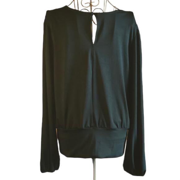 Willow Root Green v-neck lace trim size Large - Picture 3 of 5